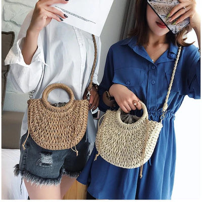 Summer Handmade Bags for Women Beach Weaving Ladies Straw Bag