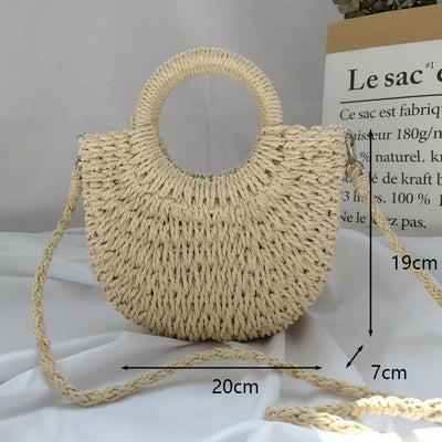 Summer Handmade Bags for Women Beach Weaving Ladies Straw Bag