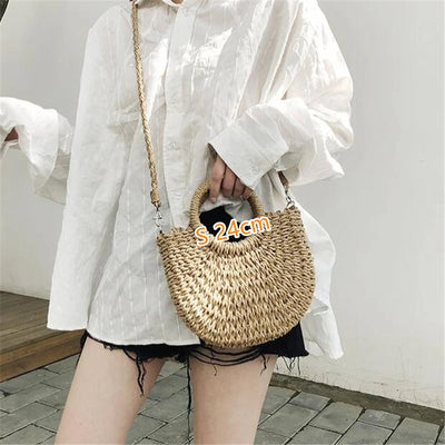 Summer Handmade Bags for Women Beach Weaving Ladies Straw Bag