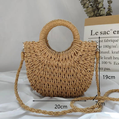 Summer Handmade Bags for Women Beach Weaving Ladies Straw Bag
