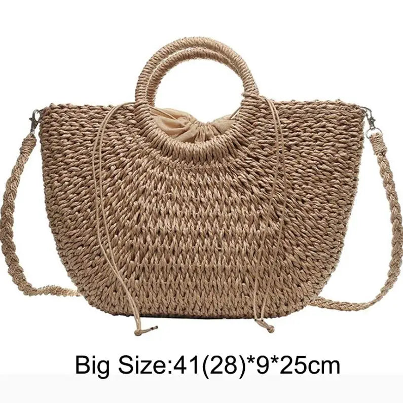 Summer Handmade Bags for Women Beach Weaving Ladies Straw Bag
