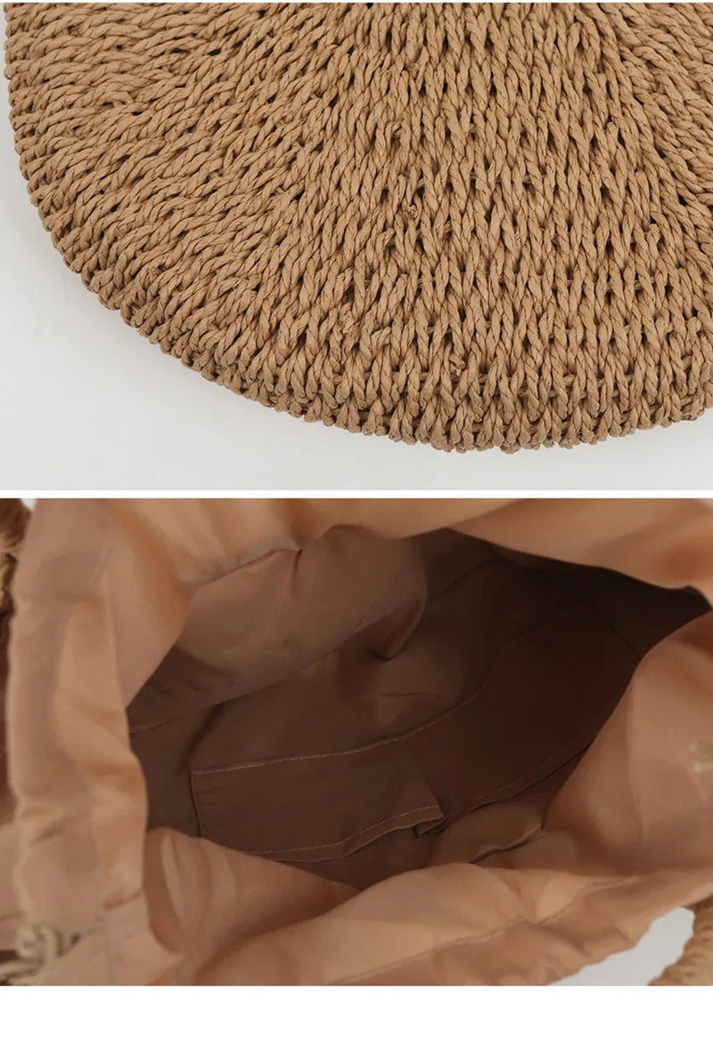 Summer Handmade Bags for Women Beach Weaving Ladies Straw Bag