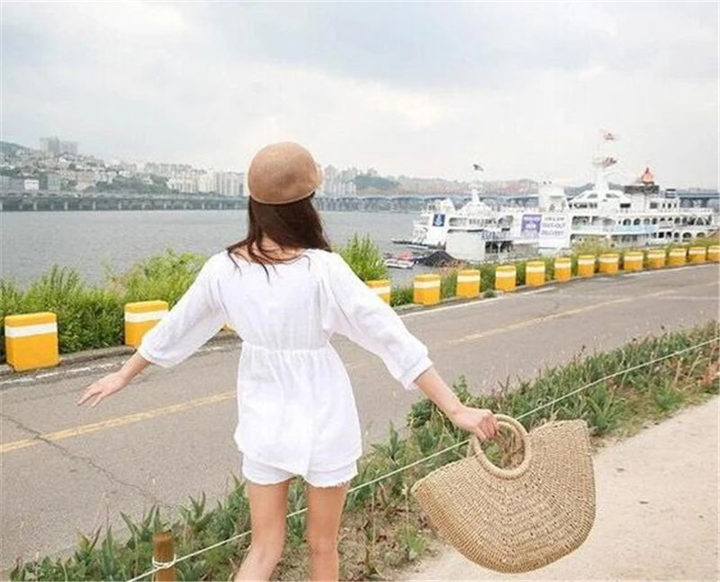 Summer Handmade Bags for Women Beach Weaving Ladies Straw Bag