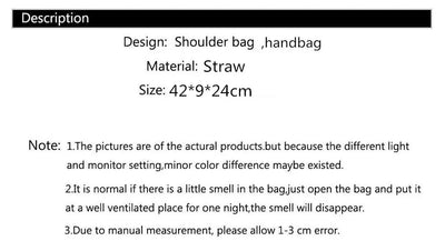 Summer Handmade Bags for Women Beach Weaving Ladies Straw Bag