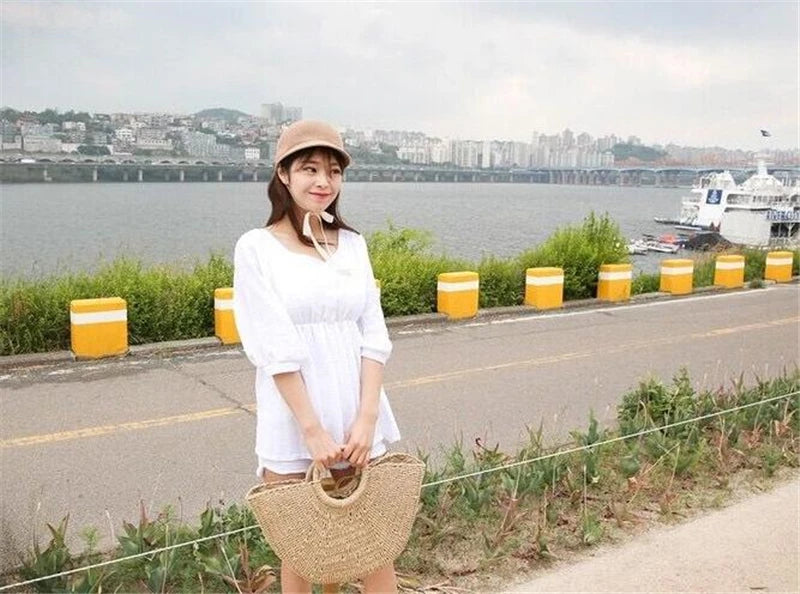 Summer Handmade Bags for Women Beach Weaving Ladies Straw Bag
