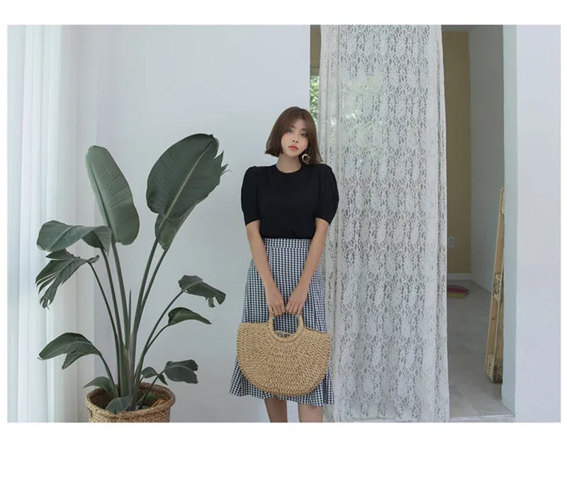 Summer Handmade Bags for Women Beach Weaving Ladies Straw Bag