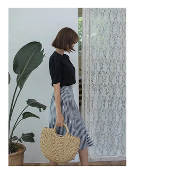 Summer Handmade Bags for Women Beach Weaving Ladies Straw Bag