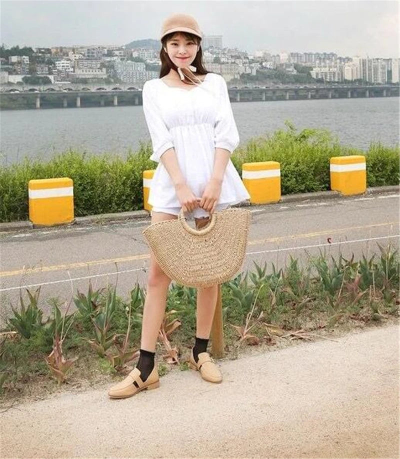 Summer Handmade Bags for Women Beach Weaving Ladies Straw Bag