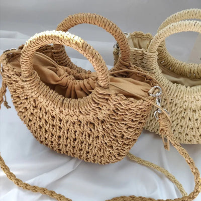 Summer Handmade Bags for Women Beach Weaving Ladies Straw Bag