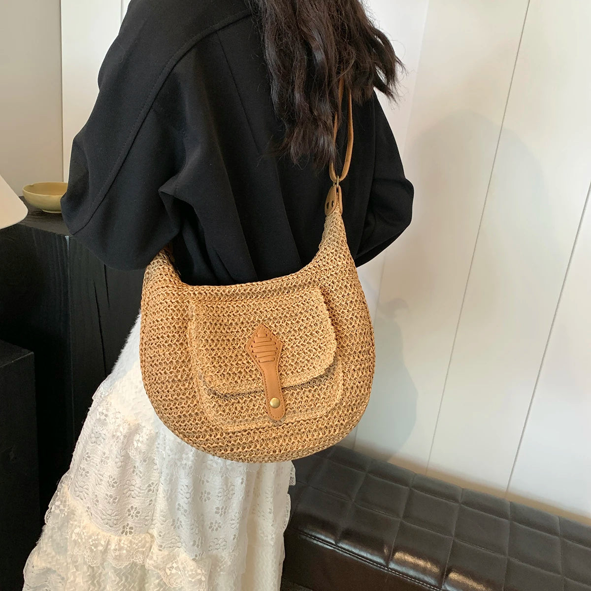 Handbag. Bags women handbags ladies.2025 Casual Oversized Woven Straw Bag