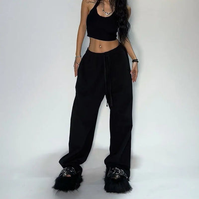 Fashion Versatile Straight Wide-leg Pants Men American Retro