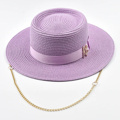 Summer Straw Hats for Women Ribbon Decoration Elegant Ladies Party Dress Hats