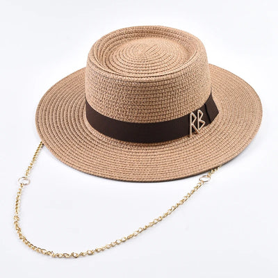 Summer Straw Hats for Women Ribbon Decoration Elegant Ladies Party Dress Hats