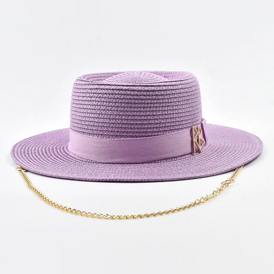 Summer Straw Hats for Women Ribbon Decoration Elegant Ladies Party Dress Hats