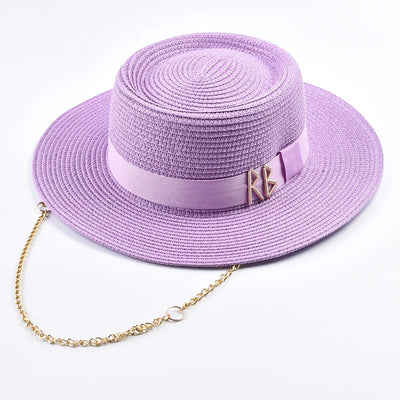 Summer Straw Hats for Women Ribbon Decoration Elegant Ladies Party Dress Hats