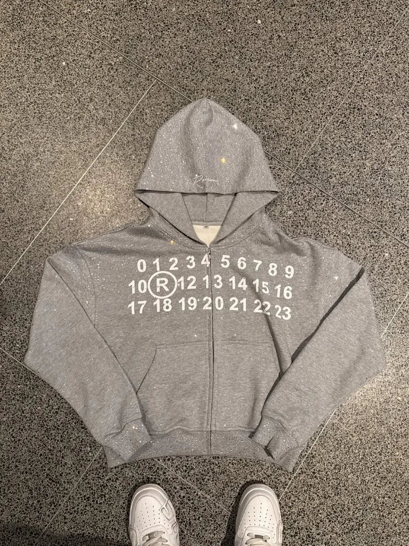 Casual Fashion Harajuku Retro Oversized Zipper Hoodie Men Y2k 2025