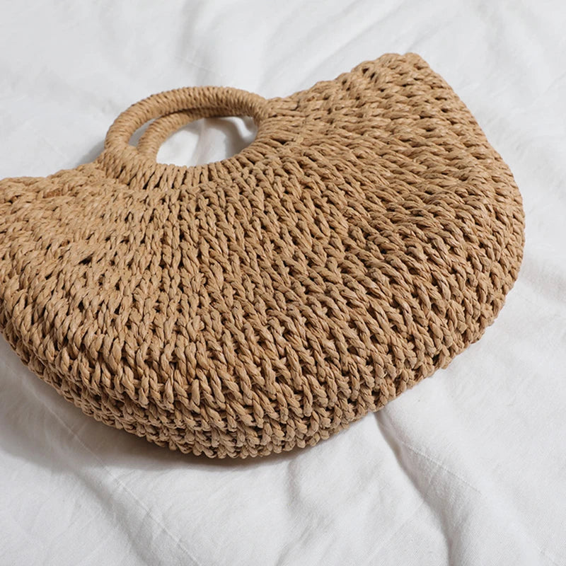 Summer Handmade Bags for Women Beach Weaving Ladies Straw Bag