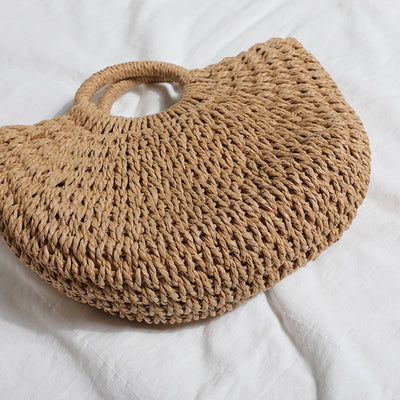 Summer Handmade Bags for Women Beach Weaving Ladies Straw Bag