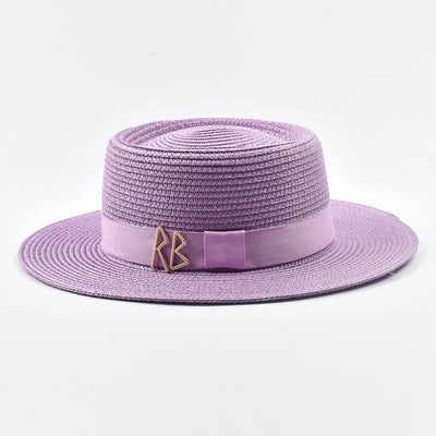 Summer Straw Hats for Women Ribbon Decoration Elegant Ladies Party Dress Hats