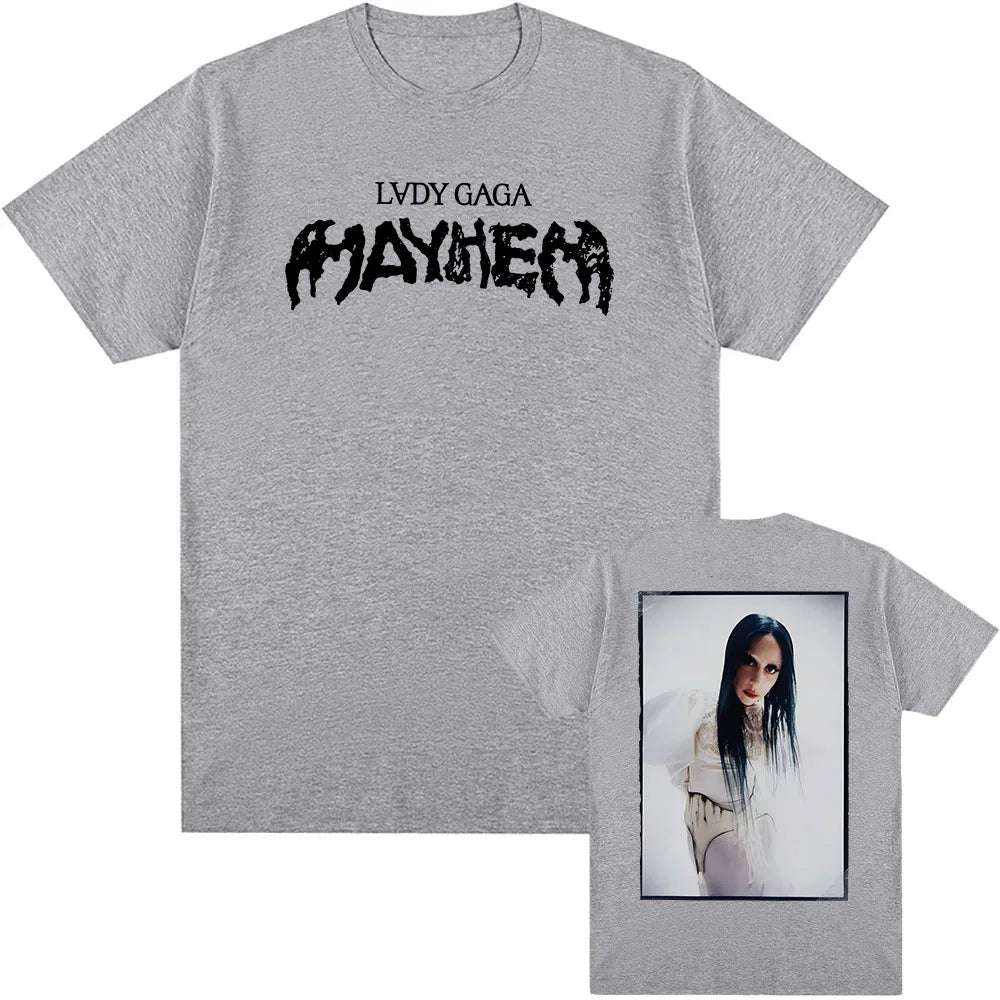 Unisex Streetwear Album Mayhem Lady Gaga Printing Tshirts Short Sleeve
