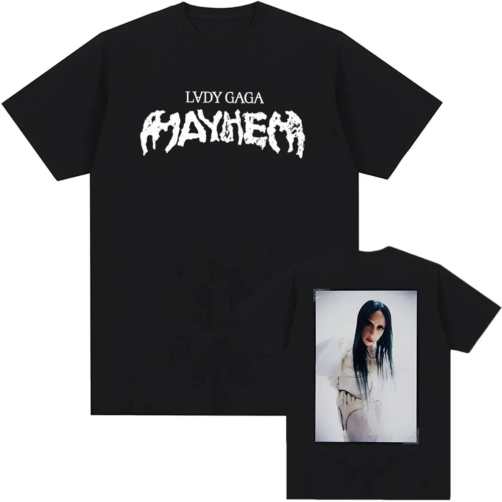 Unisex Streetwear Album Mayhem Lady Gaga Printing Tshirts Short Sleeve