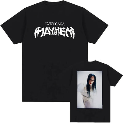 Unisex Streetwear Album Mayhem Lady Gaga Printing Tshirts Short Sleeve
