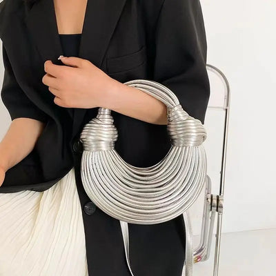 Handbags for Women 2024 New Gold Luxury Designer Brand Handwoven