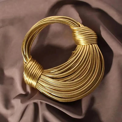 Handbags for Women 2024 New Gold Luxury Designer Brand Handwoven