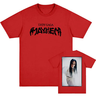 Unisex Streetwear Album Mayhem Lady Gaga Printing Tshirts Short Sleeve