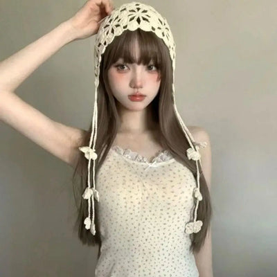 Knitted Hats Handmade Hollowed Knit Cap Literary Fisherman's Hat