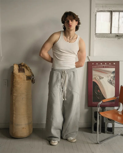 Fashion Versatile Straight Wide-leg Pants Men American Retro