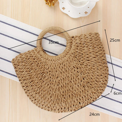 Summer Handmade Bags for Women Beach Weaving Ladies Straw Bag