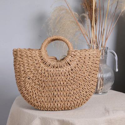 Summer Handmade Bags for Women Beach Weaving Ladies Straw Bag