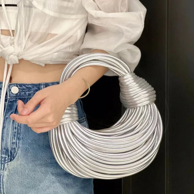 Handbags for Women 2024 New Gold Luxury Designer Brand Handwoven