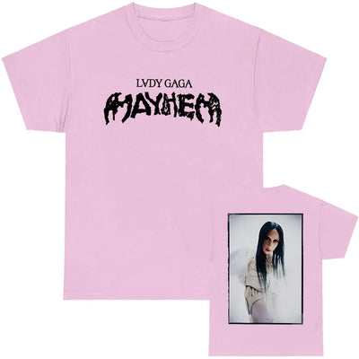 Unisex Streetwear Album Mayhem Lady Gaga Printing Tshirts Short Sleeve