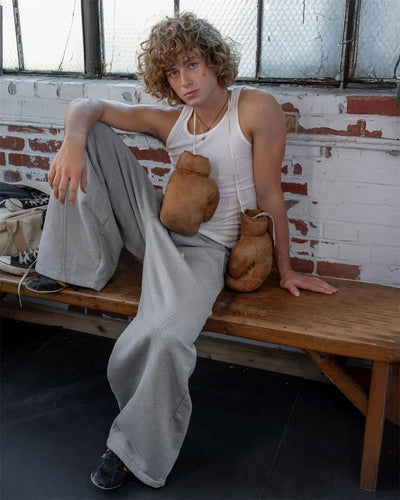 Fashion Versatile Straight Wide-leg Pants Men American Retro