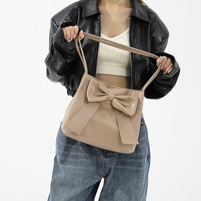 Fashion Bow Handlebags For Women Shoulder Bags Leisure Armpit Bag