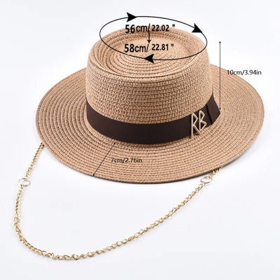 Summer Straw Hats for Women Ribbon Decoration Elegant Ladies Party Dress Hats