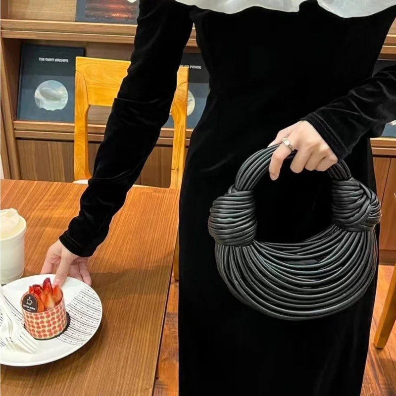Handbags for Women 2024 New Gold Luxury Designer Brand Handwoven