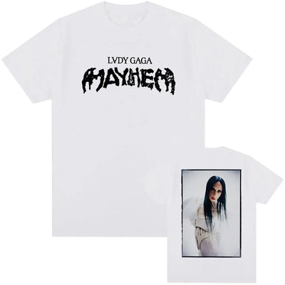Unisex Streetwear Album Mayhem Lady Gaga Printing Tshirts Short Sleeve