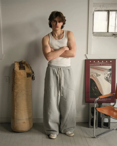 Fashion Versatile Straight Wide-leg Pants Men American Retro