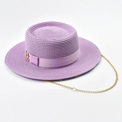 Summer Straw Hats for Women Ribbon Decoration Elegant Ladies Party Dress Hats