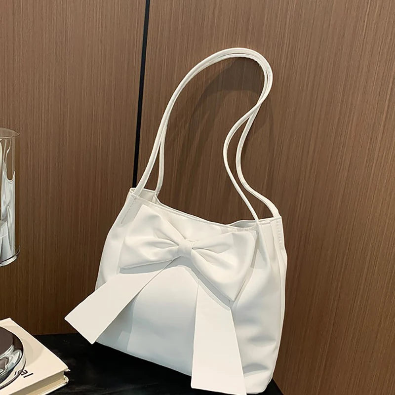 Fashion Bow Handlebags For Women Shoulder Bags Leisure Armpit Bag