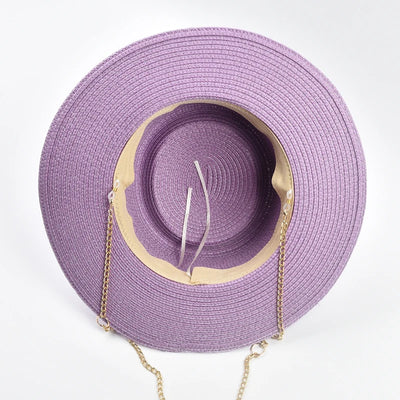 Summer Straw Hats for Women Ribbon Decoration Elegant Ladies Party Dress Hats