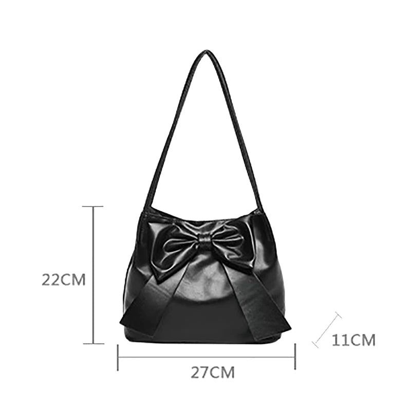 Fashion Bow Handlebags For Women Shoulder Bags Leisure Armpit Bag