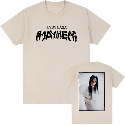 Unisex Streetwear Album Mayhem Lady Gaga Printing Tshirts Short Sleeve