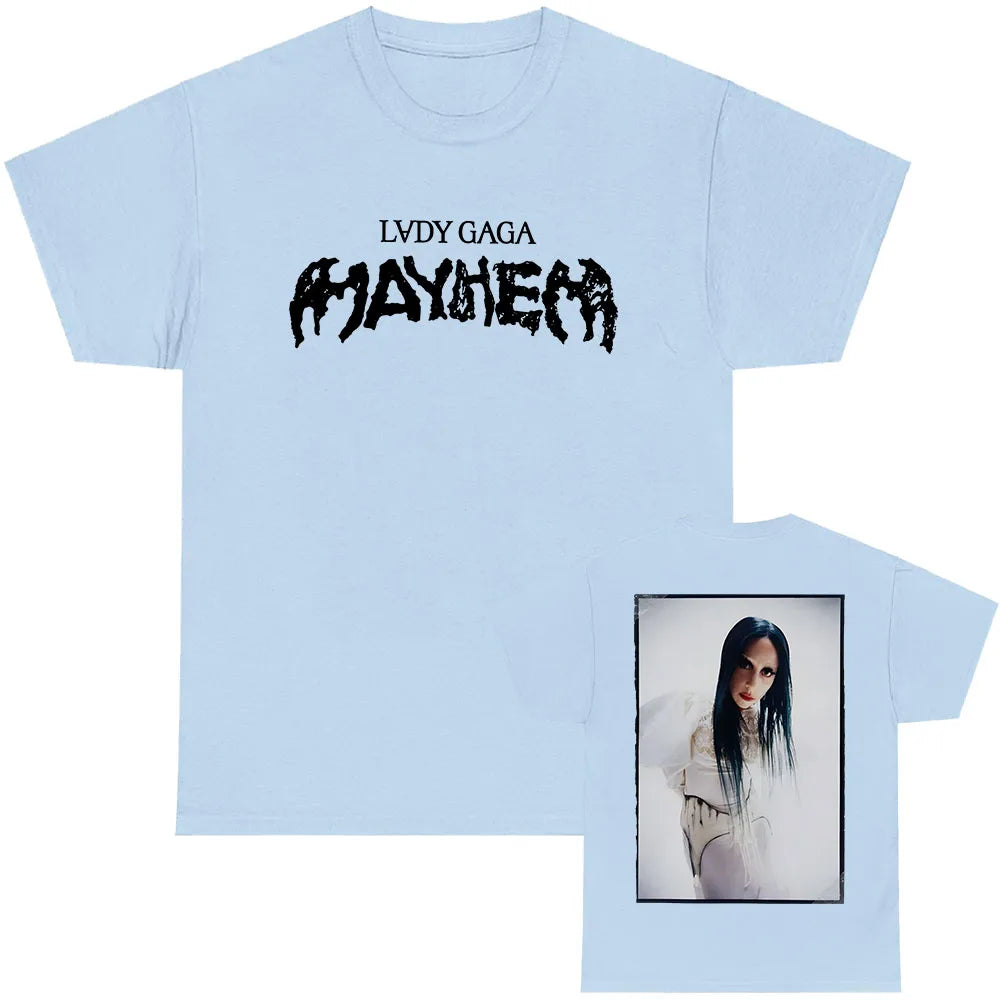 Unisex Streetwear Album Mayhem Lady Gaga Printing Tshirts Short Sleeve