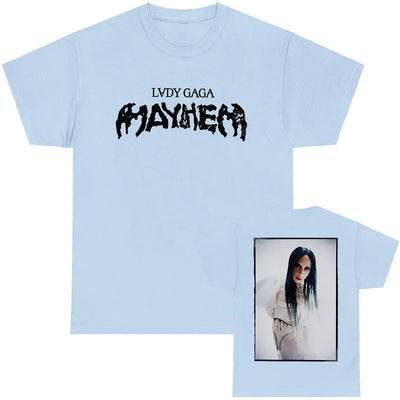 Unisex Streetwear Album Mayhem Lady Gaga Printing Tshirts Short Sleeve