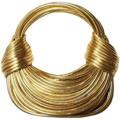 Handbags for Women 2024 New Gold Luxury Designer Brand Handwoven