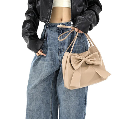 Fashion Bow Handlebags For Women Shoulder Bags Leisure Armpit Bag